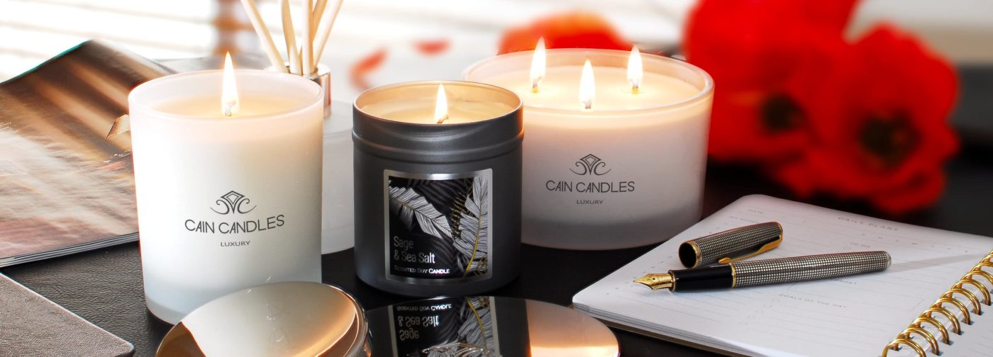 luxurious single and multi-wick, travel candles and reed diffuser